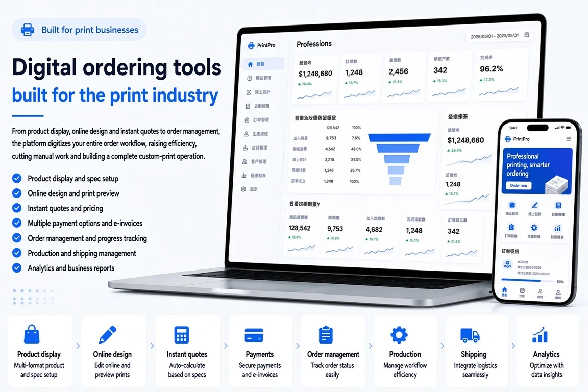 Print shops: custom orders from quote to job, in one place