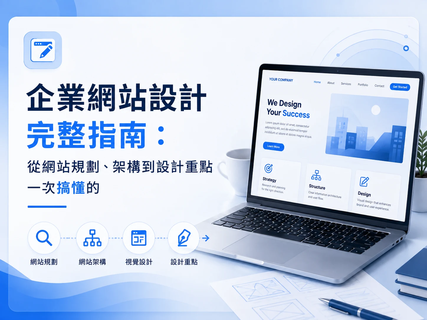 企業網站設計完整指南:從網站規劃、架構到設計重點一次搞懂。