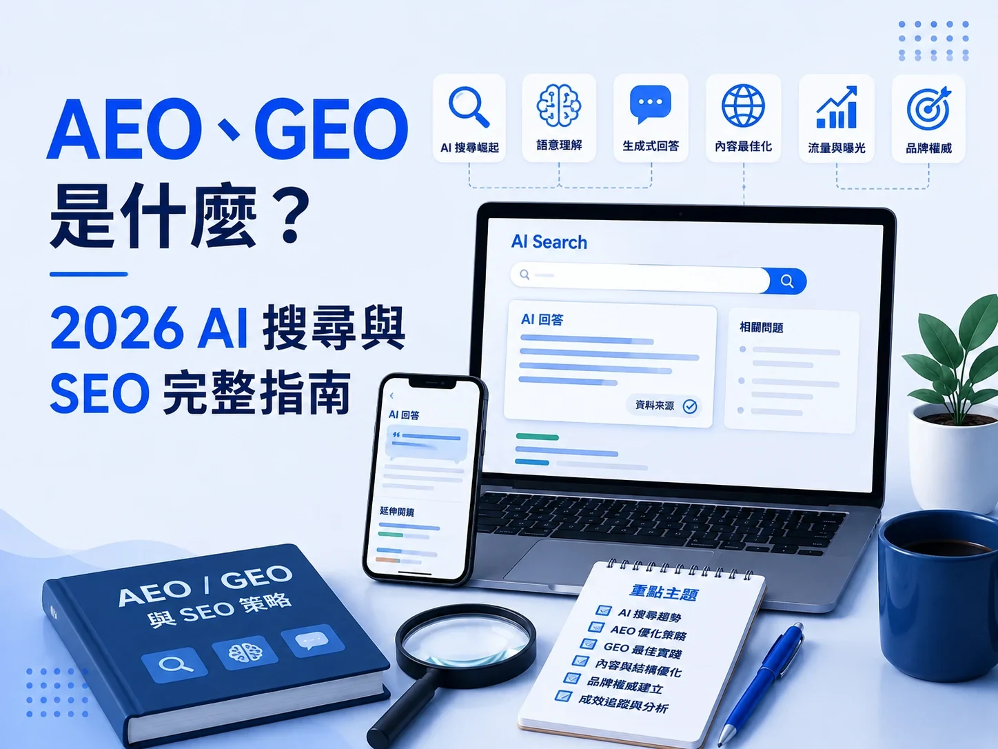 AEO、GEO 是什麼?2026 AI 搜尋與 SEO 完整指南